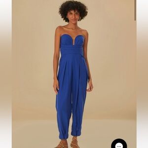 NWT!  👀 FARM Rio Blue Jumpsuit. Size small.
